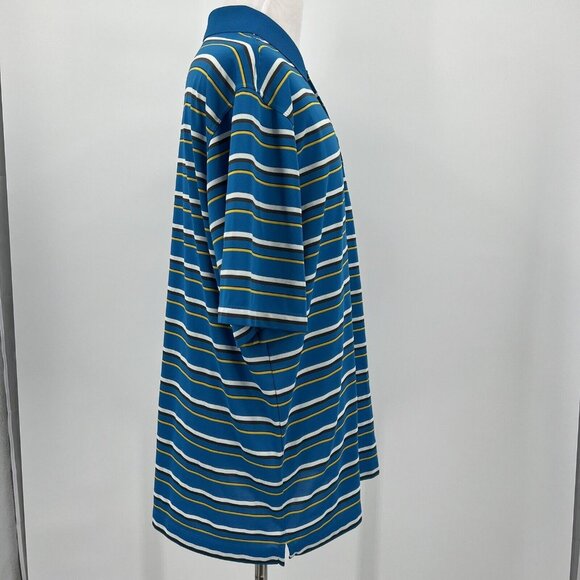 Nike Golf Dri-Fit Blue Striped Polo Shirt Men's XL Extra Large - Picture 7 of 9